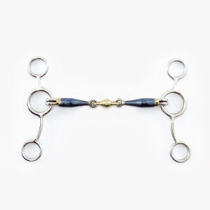 Premier Equine Blue Sweet Iron Tom Thumb Bit with Brass Alloy Lozenge